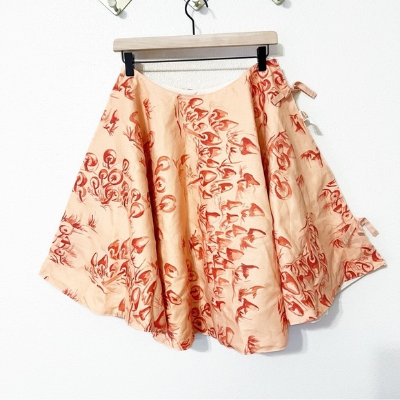 Shannon Retseck Studio Christmas Mushroom Peach Sienna Toile Bow Tree Skirt - Picture 3 of 8